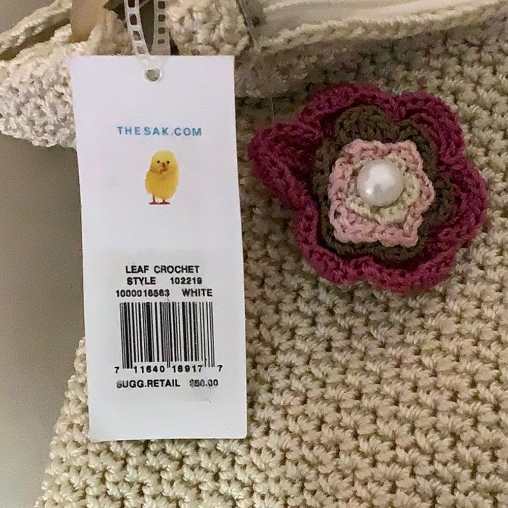 THE SAK Leaf Crochet Shoulder Bag White - Picture 4 of 7